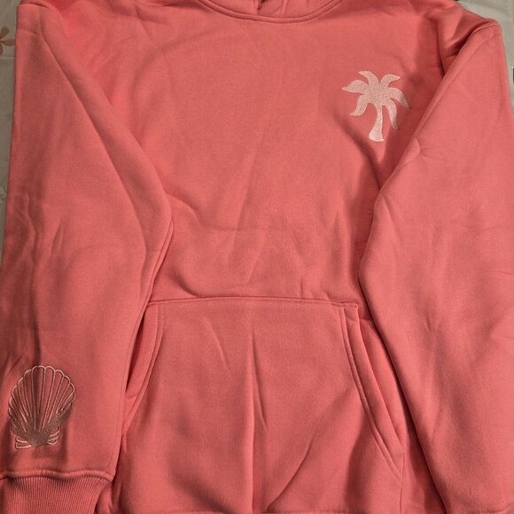 Pink Palm Puff Hawaii Hibiscus Hoodie in Sonic Pink - Size XL - BNWT - Picture 4 of 10